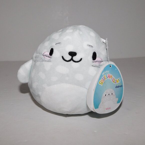 Kellytoy Squishmallows Claire's Exclusive Mimi 5" Gray White Spotted Seal NEW - Picture 1 of 5